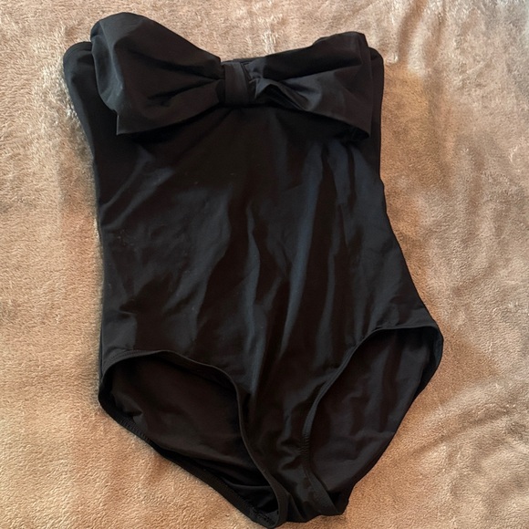 Black Bow One-Piece Swimsuit - Picture 1 of 4
